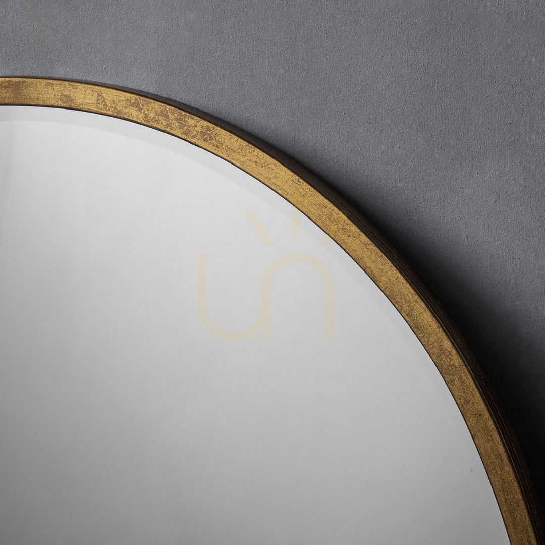 Vorschau Runder Wandspiegel Gallery Direct Higgins 80 cm antikes Gold Metallrahmen Runder Wandspiegel Gallery Direct Higgins 80 cm antikes Gold Metallrahmen