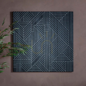 Wandkunst Gallery Direct Kakuda schwarz MDF 100 x 100 cm small 1