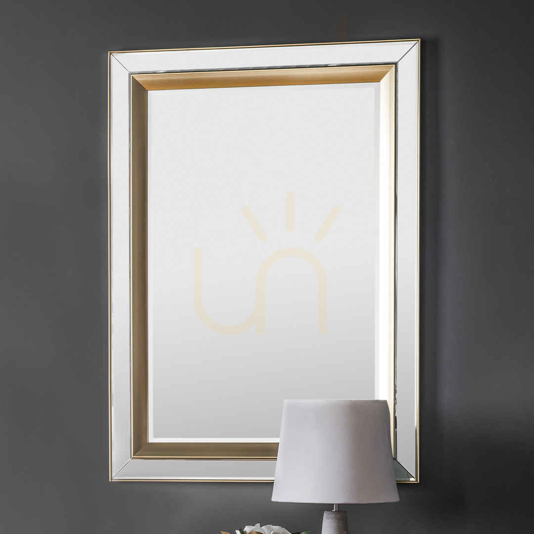 Aussicht Spiegel Gallery Direct Phantom rechteckig gold 79 x 109,5 cm Ganzkörperspiegel Spiegel Gallery Direct Phantom rechteckig gold 79 x 109,5 cm Ganzkörperspiegel