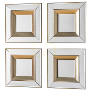 Wandspiegel Gallery Direct Phantom quadratisch 36x36 cm gold gerahmt 4er-Set small 0