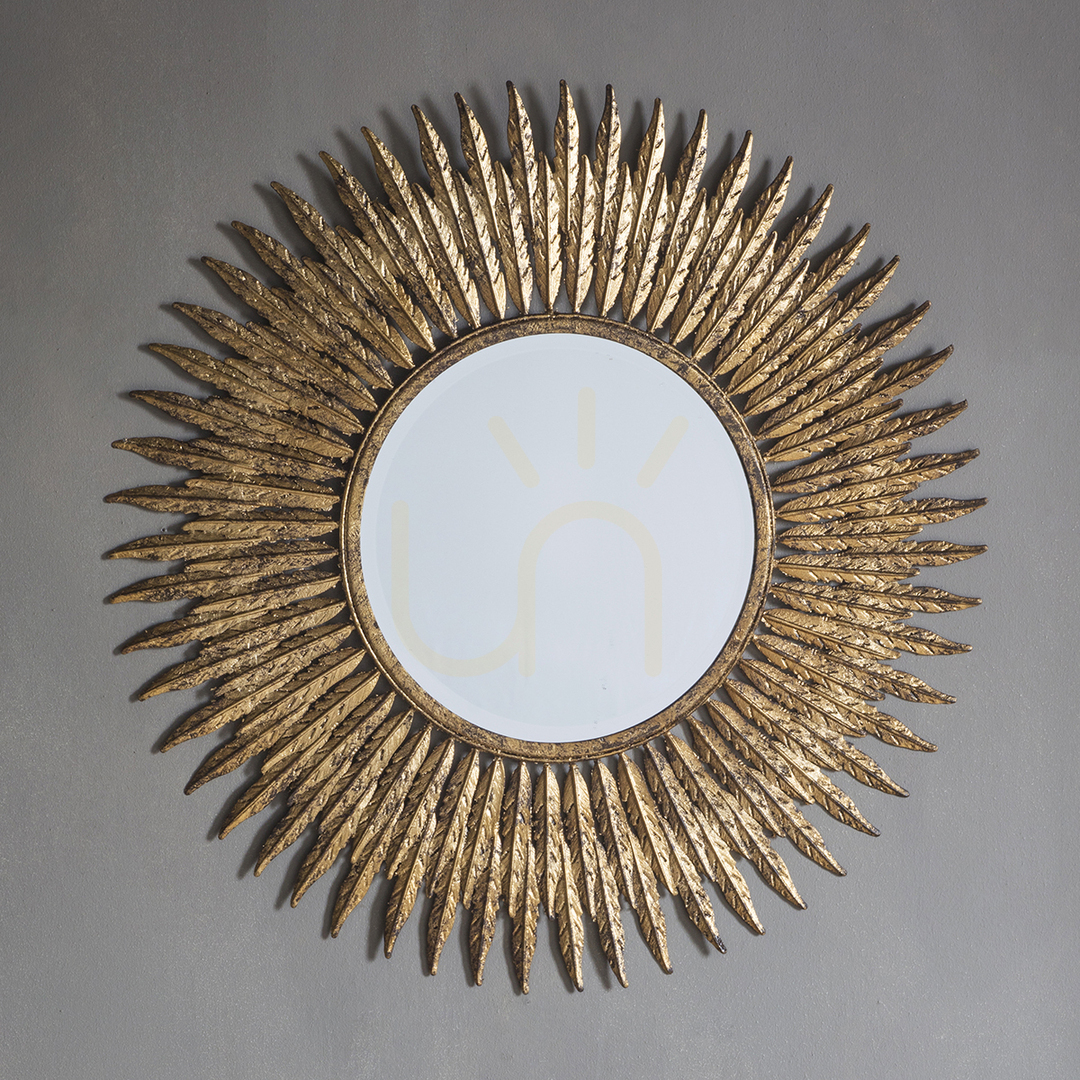 Aussicht Spiegel Gallery Direct rund Federdesign Gold 61 cm 5055999238014 Spiegel Gallery Direct rund Federdesign Gold 61 cm 5055999238014