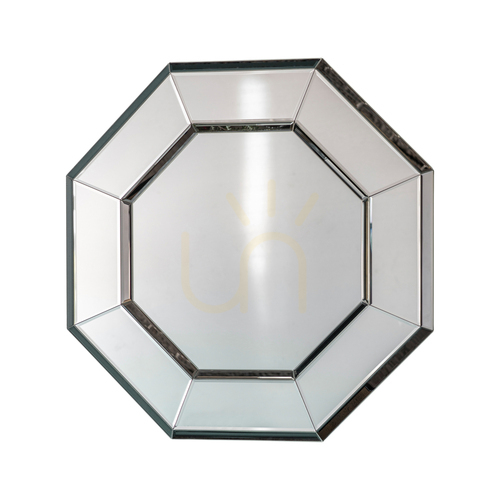 Prüfen Spiegel Gallery Direct Wien achteckig 80 cm silber Glasrahmen