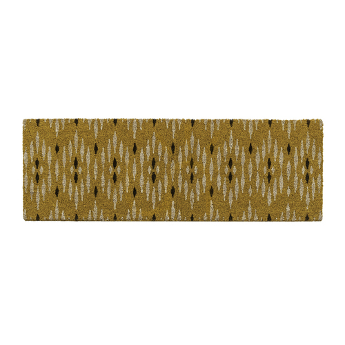 Prüfen Fußmatte Gallery Direct Ikat Kokosfaser Creme Ocker 40x120 cm