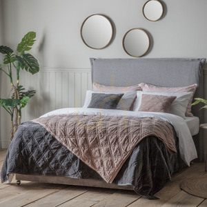 Tagesdecke Gallery Direct Blush Baumwollsamt gesteppt 240 x 260 cm small 1