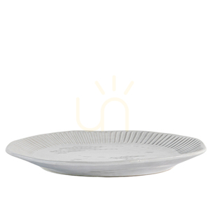 Essteller 4er-Set Gallery Direct Porzellan natur 28 cm organische Form geriffelter Rand small 0
