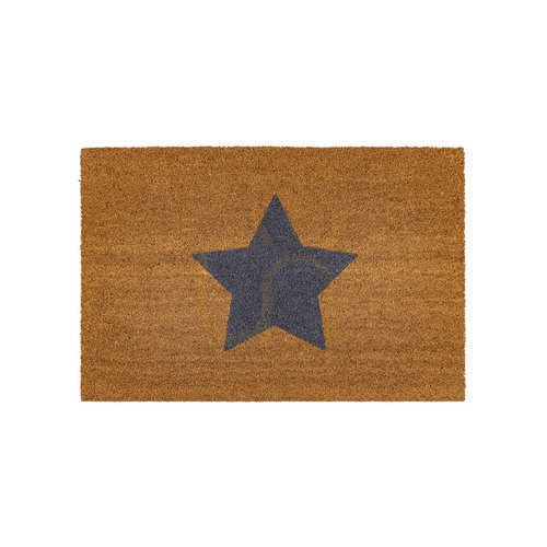 Prüfen Fußmatte Gallery Direct Jumbo Star 60x90 cm Kokosfaser natur grau Sternmuster
