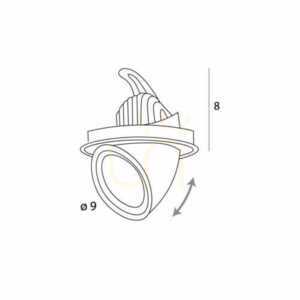 Einbauleuchte Max Light Rubio H0132 LED 10W 3000K weiß rund 9 cm small 3