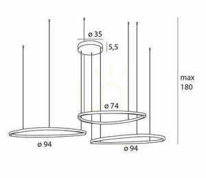 Pendelleuchte Max Light Cayenne 3 P0604D gebürstetes Kupfer 94 cm LED dimmbar small 2