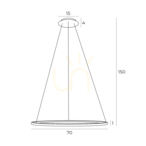 Pendelleuchte Max Light QUEEN P0494 Ø70 cm gebürstetes Gold LED 23W small 3