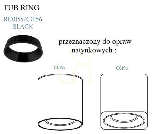 Prüfen Plafon dekoracyjny ring Max Light TUB czarny aluminium RC0155/C0156 BLACK