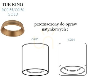 Plafond Dekorationsring Max Light TUB Gold Aluminium RC0155/C0156 GOLD small 0