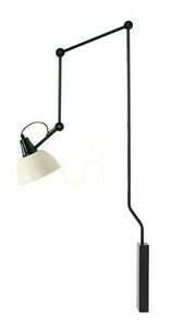 Verstellbare Wandleuchte Aldex AIDA Schwarz glänzend mit cremefarbenem Schirm 17 cm 1141C3_9 small 0
