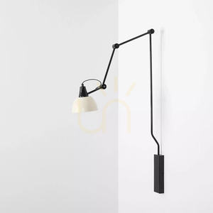 Verstellbare Wandleuchte Aldex AIDA Schwarz glänzend mit cremefarbenem Schirm 17 cm 1141C3_9 small 1