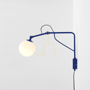 Aldex Soho Glass Wandleuchte mit kurzem Arm, Kobaltblau, 1105C25_M small 1