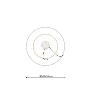 RIO 2 55/78 beige LED 4000K Kronleuchter small 8