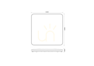 Quadratische LED-Deckenleuchte Zuma Line Omar JE-DHS-0530-GD 48 W 4000 K Goldrahmen 53 cm small 0