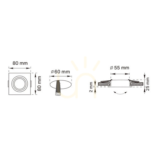 Prüfen Einbauspot Zuma Line FINN OB2211CL02-B GU10