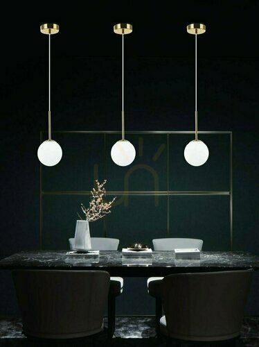Prüfen Pendelleuchte Open Design Highlights Bao I Weiß Gold IP44 G9 Metall Glas
