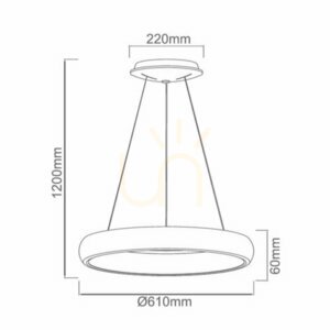 Pendelleuchte Rotto Weiß 4000K LED 50W Ø610 mm Open Design Highlights small 1
