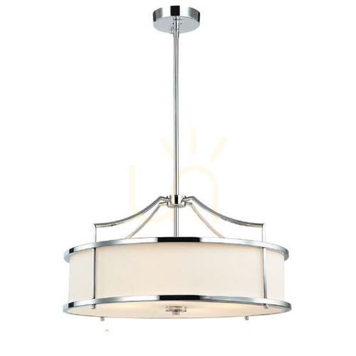 Prüfen Pendelleuchte Stanza Cromo M Weiß Creme Chrom 4-flammig E27 Open Design Highlights