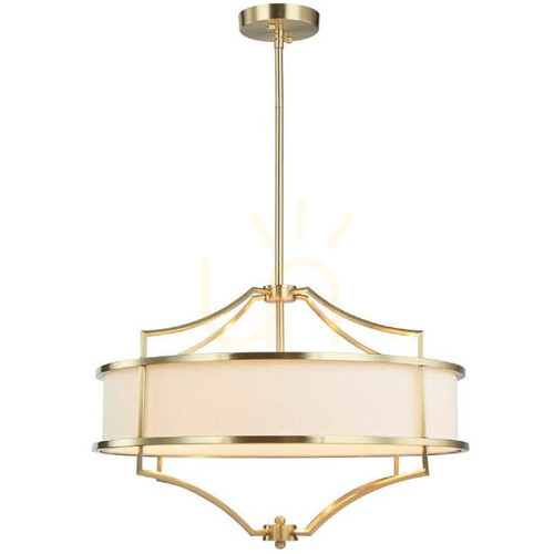 Prüfen Pendelleuchte Stesso 4-flammig Weiß-Creme Satin-Gold E27 Open Design Highlights