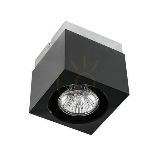 Prüfen Deckenleuchte Cubo Chrom Schwarzglanz GU10 1-flammig Metall Glas Open Design Highlights