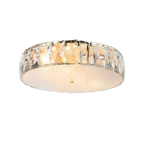Prüfen Plafond Intero Gold 6xE14 Kristall Glas Metall Weiß 550 mm Open Design Highlights