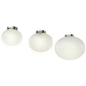 Plafond Palla 40 Weiß Opal Chrom E27 Metall Glas Open Design Highlights small 3