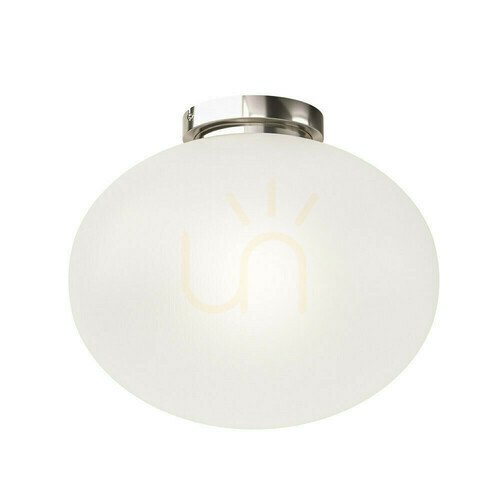 Prüfen Plafond Palla 40 Weiß Opal Chrom E27 Metall Glas Open Design Highlights