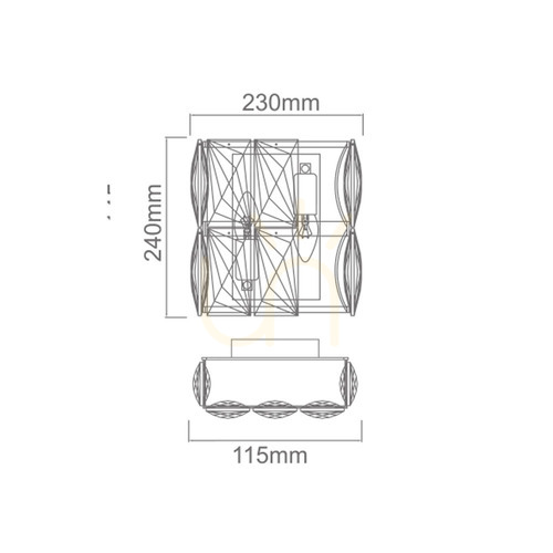 Prüfen Wandlampe Intero Gold Kristall 2-flammig E14 Open Design Highlights