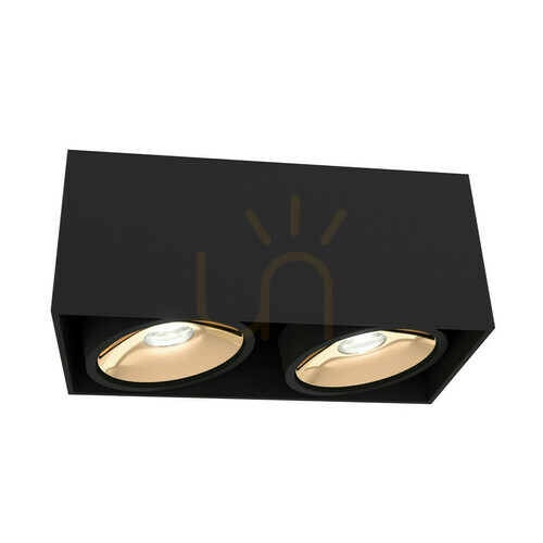 Prüfen Deckenleuchte Open Design Highlights Cardi II Nero/Ufo Gold 2-flammig GU10 Schwarz Gold