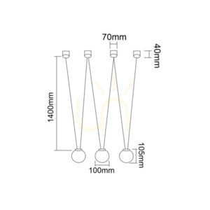 Pendelleuchte Movo III Open Design Highlights Weiß G9 3-flammig Ø100 mm small 4