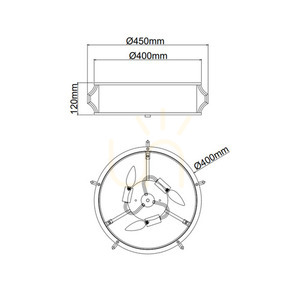 Plafond Pirelo 3xE14 Ø400 mm Weiß-Creme Satin-Gold Metall Glas Stoff Open Design Highlights small 4