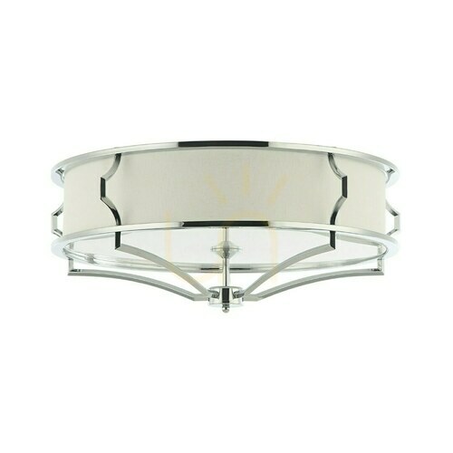 Prüfen Plafond Stesso 4-flammig 589 mm Weiß Creme Chrom E27 Open Design Highlights