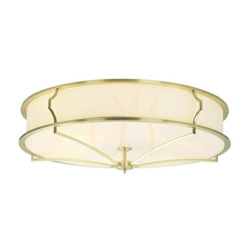 Prüfen Plafond Stesso 6-flammig Weiß-Creme Satin-Gold E27 Open Design Highlights