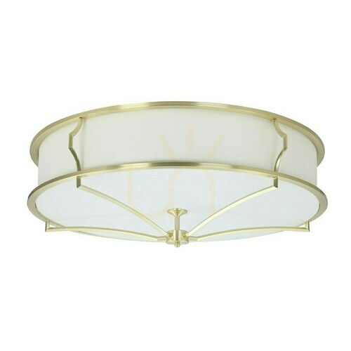 Prüfen Plafond Stesso 6-flammig Weiß-Creme Satin-Gold E27 Open Design Highlights