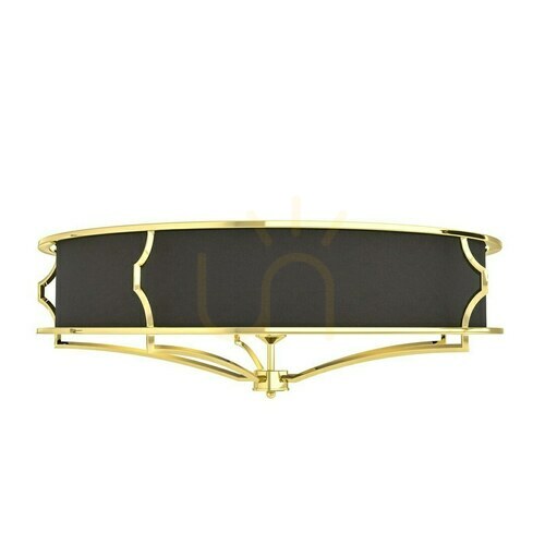Prüfen Plafond Stesso 6x E27 Weiß Schwarz Gold Metall Glas Stoff 789 mm Open Design Highlights