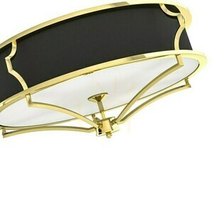 Plafond Stesso 6x E27 Weiß Schwarz Gold Metall Glas Stoff 789 mm Open Design Highlights small 2