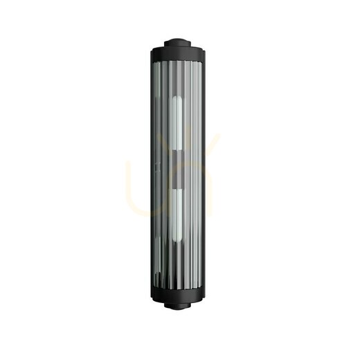Prüfen Wandleuchte Fumi IP44 Schwarz Mattschwarz Glas Metall G9 2-flammig Open Design Highlights
