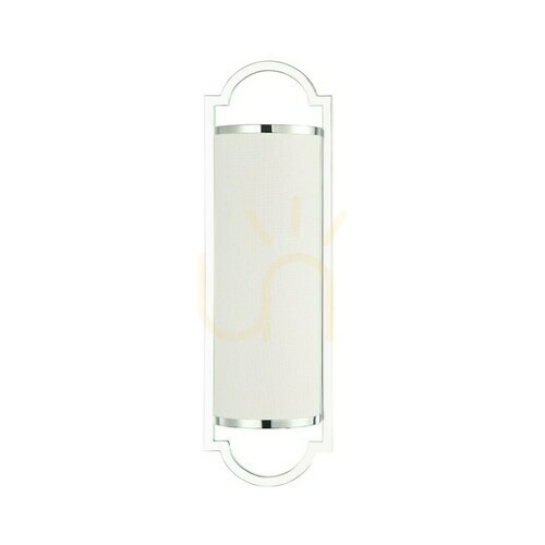 Prüfen Wandleuchte Libero Chrom Weiß Creme 2-flammig E14 Metall Stoff Open Design Highlights