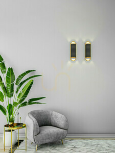 Wandleuchte Libero Open Design Highlights 2-flammig Weiß-Creme Satin-Gold E14 Metall Stoff small 1