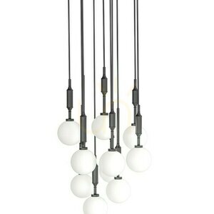 Pendelleuchte Open Design Highlights Ero 40 Weißer Opal Schwarz G9 10-flammig small 2