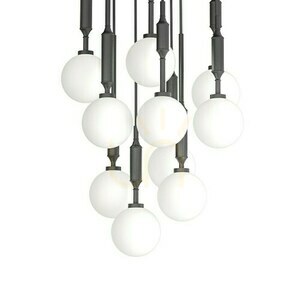 Pendelleuchte Open Design Highlights Ero 40 Weißer Opal Schwarz G9 10-flammig small 4