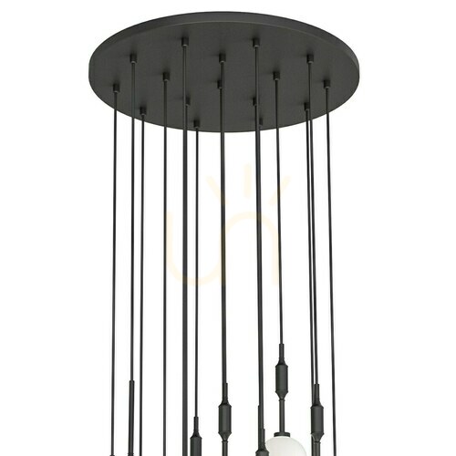 Prüfen Pendelleuchte Open Design Highlights Ero XVI Nero 60 Weiß Opal Schwarz G9 16-flammig