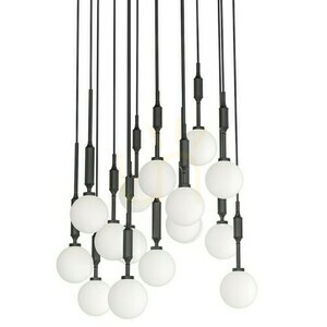 Pendelleuchte Open Design Highlights Ero XVI Nero 60 Weiß Opal Schwarz G9 16-flammig small 2