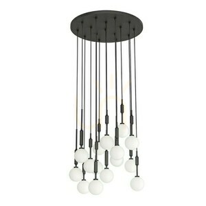 Pendelleuchte Open Design Highlights Ero XVI Nero 60 Weiß Opal Schwarz G9 16-flammig small 0
