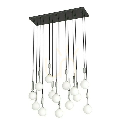 Prüfen Pendelleuchte Ero XIV Cromo 80x25 cm Chrom/Opalweiß Open Design Highlights