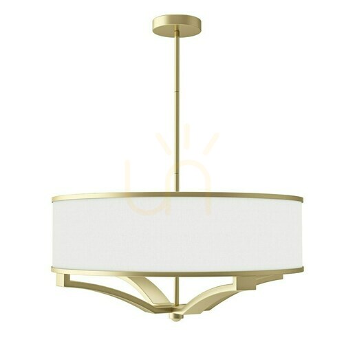 Prüfen Pendelleuchte Open Design Highlights Gerdo 4-flammig Weiß-Creme Satin-Gold E27 600 mm