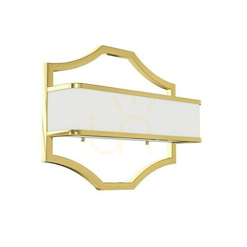 Prüfen Wandlampe Gerdo Gold 2-flammig E14 Metall Glas Stoff Open Design Highlights