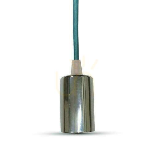 Prüfen V-TAC Pendelleuchte Chrom Metall Blauer Draht VT-7338-BL 5 Jahre Garantie